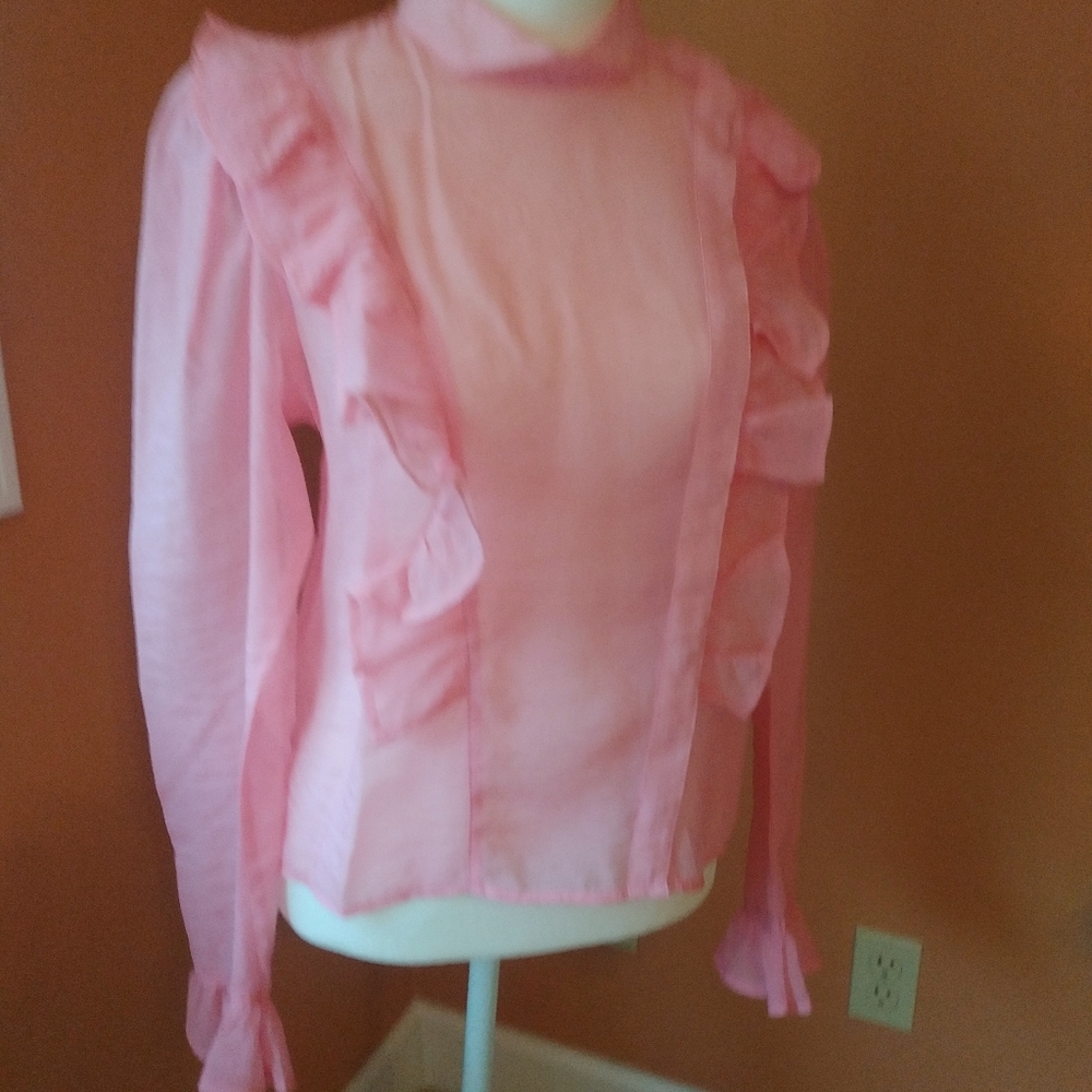 Pink see through blouse